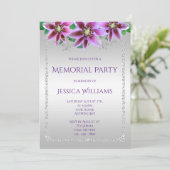 Invitation Fête de commémoration Classy Diamonds & Flowers (Debout devant)