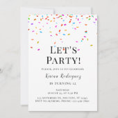 Invitation Fête de confetti simple et coloré (Devant)