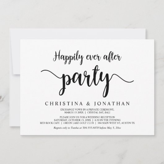 Invitation Fête de conte de fée, épouse rustique moderne (Devant)