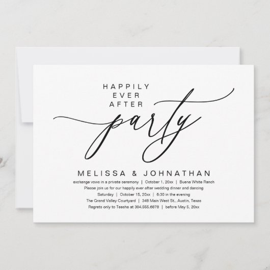 Invitation Fête de conte de fées  Dîner romantique moderne (Devant)