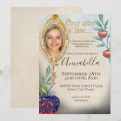 Invitation Fête de conte de fées enchanté Blanche-Neige (Devant / Derrière)