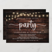 Invitation Fête de conte de fées,  Mariage intime aux guirlan (Devant / Derrière)