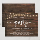 Invitation Fête de conte de fées,  Mariage intime aux guirlan (Devant / Derrière)