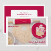Invitation Fête de cookie échange de la Saint-Valentin  (Devant / Derrière)