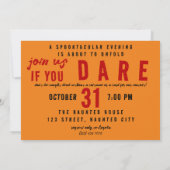 Invitation Fête de cosplay orange Tarot Halloween, soirée eff (Dos)