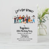 Invitation Fête de costume d'anniversaire Éffrayant personnal (Debout devant)