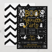 Invitation Fête de costume de dessin à la main fantaisiste d' (Devant / Derrière)