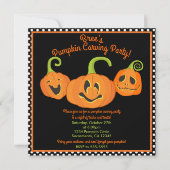Invitation Fête de costume de sculpture Citrouille d'Hallowee (Devant)