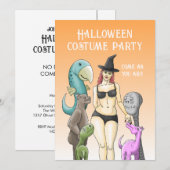 Invitation Fête de Costume d'Halloween (Devant / Derrière)