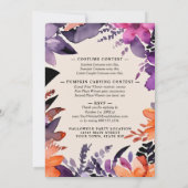 Invitation Fête de costume d'Halloween florale enchantée (Dos)