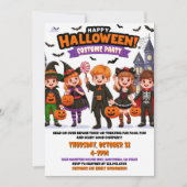Invitation Fête de costume d'Halloween pour enfants modifiabl (Devant)