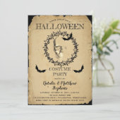 Invitation Fête de costume d'Halloween squelette éffrayant (Debout devant)