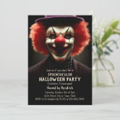 Invitation Fête de costume éffrayante Déplaisante Clown Hallo (Debout devant)