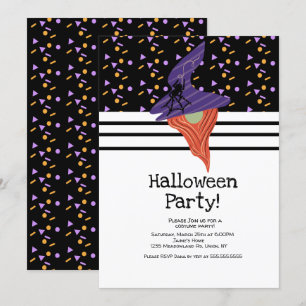 Invitation Fête de Costume Halloween Gnome Doodles Confettis