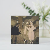 Invitation Fête de costume Mascarade Art Déco vintage (Debout devant)