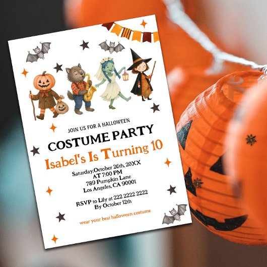 Invitation Fête de costume Spooktacular Editable Halloween