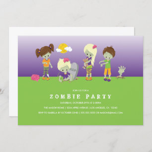 Invitation Fête de costume Zombie
