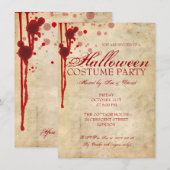Invitation Fête de costumes d'Halloween (Devant / Derrière)