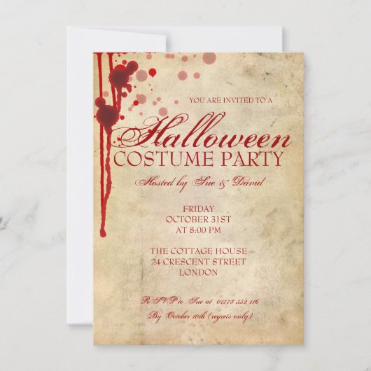 Invitation Fête de costumes d'Halloween (Devant)