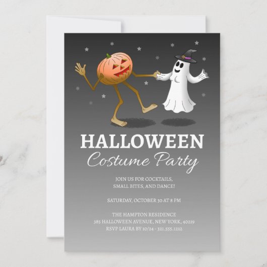 Invitation Fête de costumes d'Halloween (Devant)