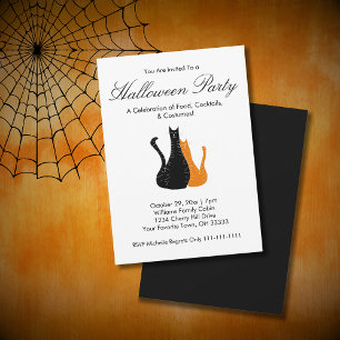 Invitation Fête de costumes d'Halloween élégants pour chats m