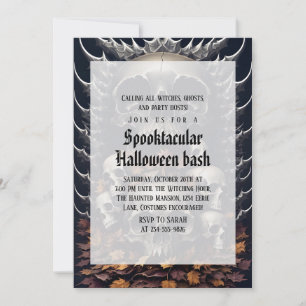 Invitation Fête de costumes d'Halloween gothique vintage effr