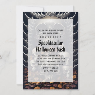Invitation Fête de costumes d'Halloween gothique vintage effr