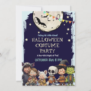 Invitation Fête de costumes d'Halloween pour enfants Amusem