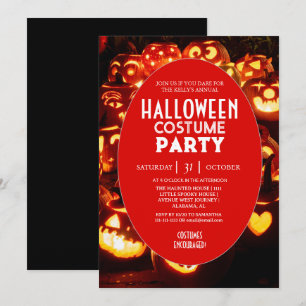 Invitation Fête de costumes d'Halloween Pumpkin Glow
