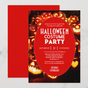 Invitation Fête de costumes d'Halloween Pumpkin Glow