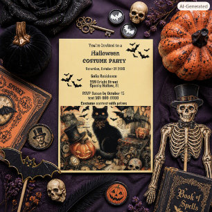 Invitation Fête de costumes Halloween gothiques vintage