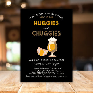 Invitation Fête de couches pour papa Huggies Chuggies Baby Sh