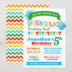 Invitation Fête de couleurs primaires de la base d'anniversai