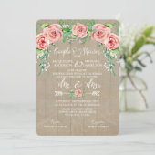 Invitation Fête de Couple BOHO Couronne de Fleurs Baby's Brea (Debout devant)