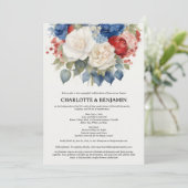 Invitation Fête de couple Rouge Blanc & Bleu 4 juillet (Debout devant)