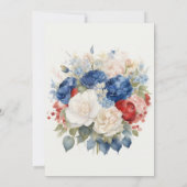 Invitation Fête de couple Rouge Blanc & Bleu 4 juillet (Dos)
