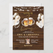 Invitation Fête de Couple Wood Rustic Love est en Train de Br (Devant)