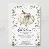 Invitation Fête de couples de citrouille verte blanche de l'a (Devant)