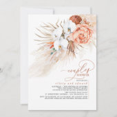 Invitation Fête de couples de fleurs de terracotta et d'herbe (Devant)