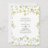 Invitation Fête de couples de la forêt aquarelle rustique (Devant)