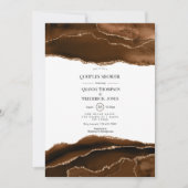 Invitation Fête de couples en aquarelle Desert Gold Agate (Devant)