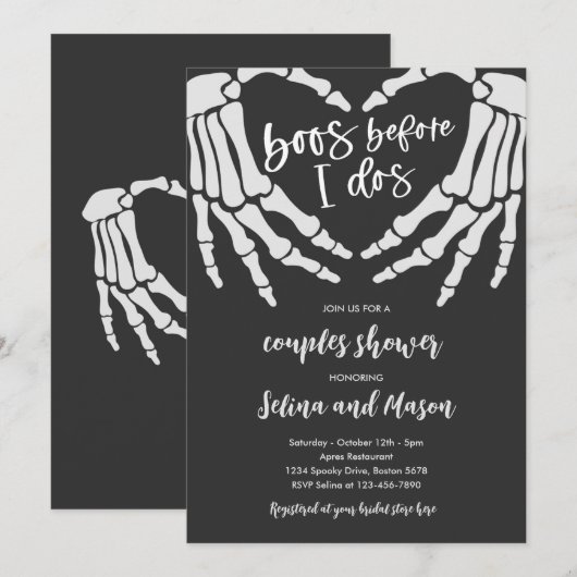 Invitation Fête de couples Halloween avant que je fasse Dos (Devant / Derrière)