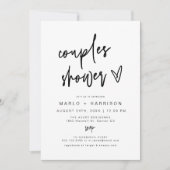 Invitation Fête de couples MARLO Moderne Bohème Cœur Gras (Devant)