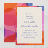 Invitation Fête de couples moderne et colorée avec écriture m (Devant / Derrière)