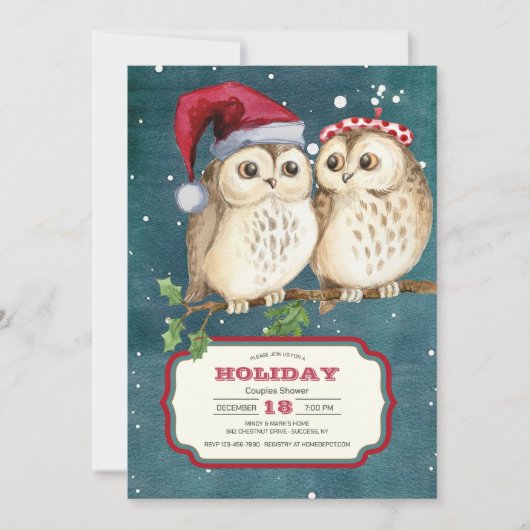 Invitation Fête de couples pour les Fêtes (Devant)
