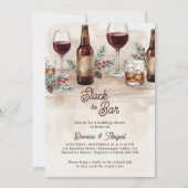 Invitation Fête de couples Rustique 'Stockez le Bar' pour l'h (Devant)