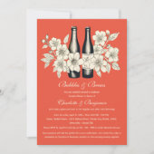 Invitation Fête de couples Unique Bulles et Boissons (Devant)