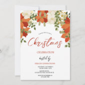 Invitation Fête de couronne de Noël Florale (Devant)