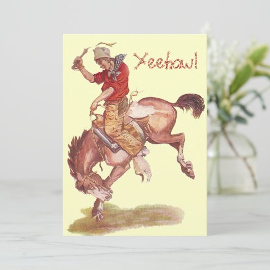 Invitation Fête de Cowboy (Debout devant)