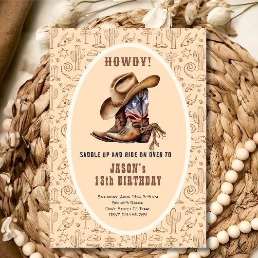 Invitation Fête de cowboy Wild West